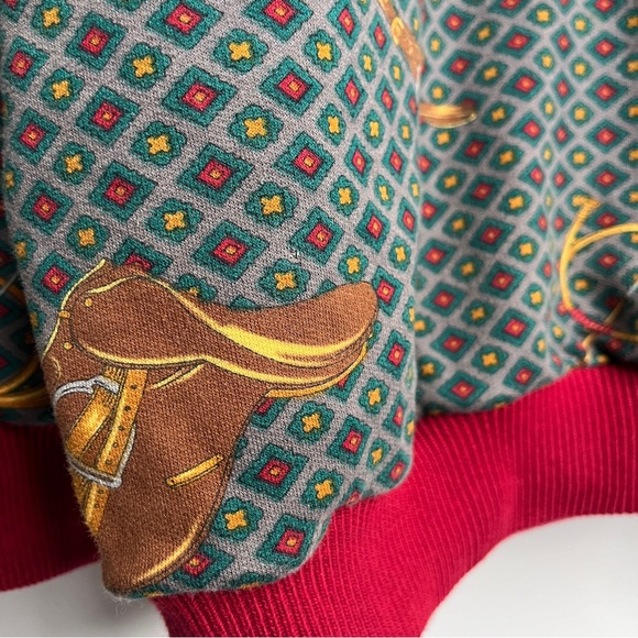 GUCCI Crewneck Double Layer REVERSIBLE Equestrian Horse 80s - Picture 6 of 13